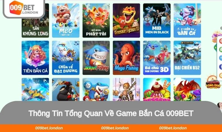 Sảnh Bắn cá 009BET được phát hành độc quyền tại nhà cái