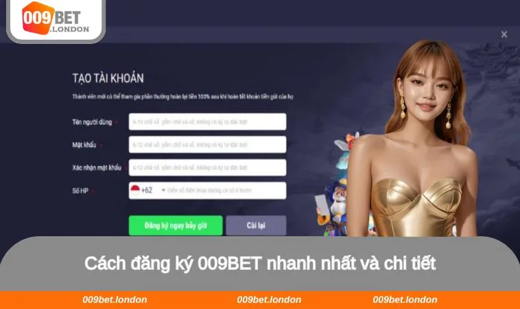 Cách đăng ký 009BET nhanh nhất và chi tiết